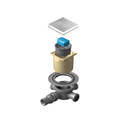 13000112 Точечный трап 100х100 мм Confluo Standard Vertical Dry Ceramic,с сухим затвором,полая под плитку, с рамкой Исполнение: Хром 