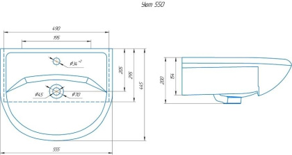 Раковина ROSA Уют 55 Раковина ROSA Уют 55