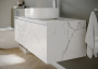 Тумба подвесная SANCOS Stone из керамогранита с одним выдвижным ящиком и столешницей из керамогранита 1200х400х495, керамогранит Statuario white, арт. ST120SV Тумба подвесная SANCOS Stone из керамогранита с одним выдвижным ящиком и столешницей из керамогранита 1200х400х495, керамогранит Statuario white, арт. ST120SV