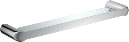 Полка стеклянная с бортиком RUSH Flores, 4х65х13 см, хром, FL08611