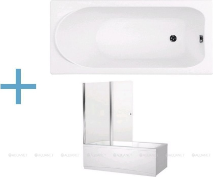 Акриловая ванна Aquanet Nord 160x70 (+ шторка Aquanet Alfa 4 NF6222-pivot)