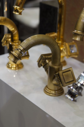 OLIMP-BSM2-03/24-L Смеситель на биде однорычажный c донным клапаном, золото