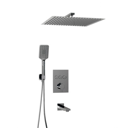 A171919 Thermo Встраиваемый комплект для ванны с верхней душевой насадкой, лейкой и изливом Wasserkraft A171919 Thermo Встраиваемый комплект для ванны с верхней душевой насадкой, лейкой и изливом Wasserkraft