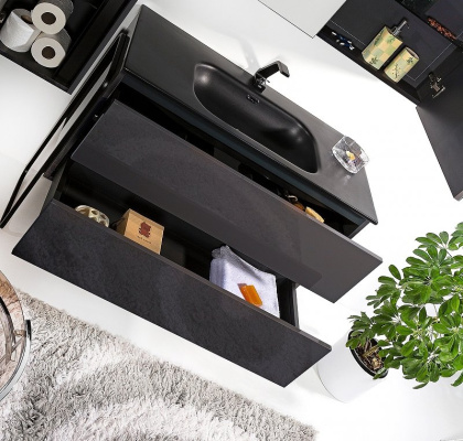 Тумба без раковины Vallessi 80*46cm АНТРАЦИТ глянец 2 полки 837-080-A glossy Boheme Тумба без раковины Vallessi 80*46cm АНТРАЦИТ глянец 2 полки 837-080-A glossy Boheme