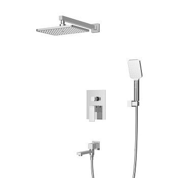 SLIDER-VDSET-01 Душевой комплект встраиваемый с изливом (смеситель, верхний душ, ручной душ со шлангом, излив, штуцер с держателем), хром SLIDER-VDSET-01 Душевой комплект встраиваемый с изливом (смеситель, верхний душ, ручной душ со шлангом, излив, штуцер с держателем), хром