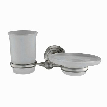 Держатель стакана и мыльницы Ammer, 20х10,2х12,3 см, хром и белый, K-7026