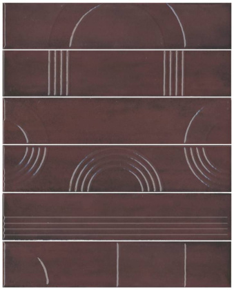 Панно Мажорель бордовый глянцевый (из 6 частей 6х28,5) 36x28,5x1