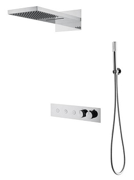 Встроенная душевая система FUSION с термостатом, трехпозиционная CHROME
