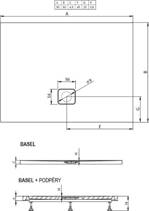 Акриловый душевой поддон Riho Basel 402 90x80 белый + сифон DC120050000000S