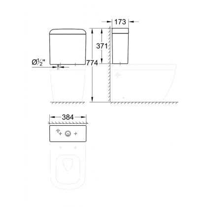 Смывной бачок для унитаза, GROHE Euro Ceramic, альпин-белый, (39332000) Смывной бачок для унитаза, GROHE Euro Ceramic, альпин-белый, (39332000)