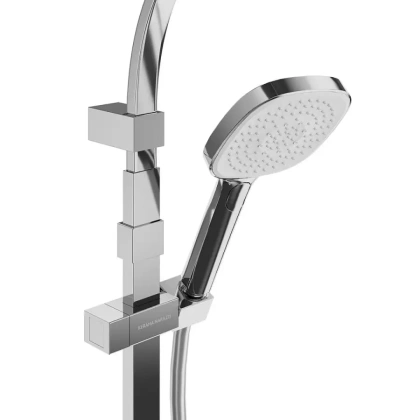 Душевая колонна квадратная FONTE на 2 потока без смесителя, хром