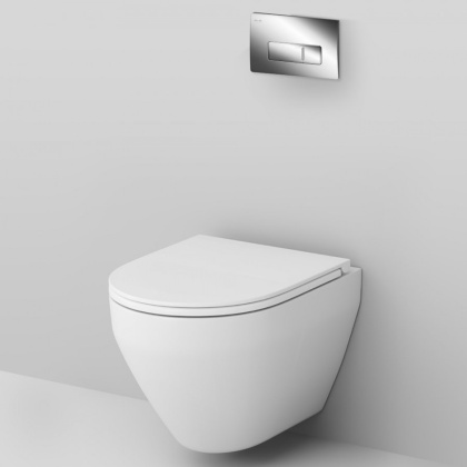 IS48051.701700 Инсталляция с клавишей Pro M глянец. Хром с подвесным унитазом Spirit V2.0 FlashClean с с сид м/л