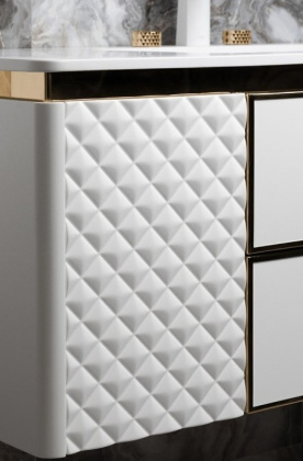 Тумба ROMBO 120cm Белый матовый/золото 777-120-WG Boheme