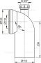 Колено для унитаза с присоединением DN40 - колено 90° 