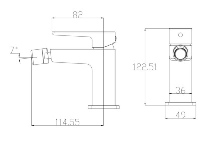 Смеситель для биде OMNIRES PARMA PM7420BL (черный BLM)