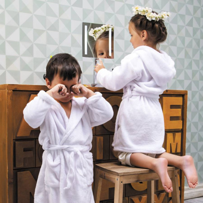 Зеркало с LED-подсветкой и 3-х кратным увеличением, 20х36х12 см, хром, K-1007