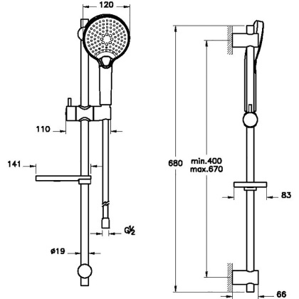 Душевой комплект Bliss, хром
