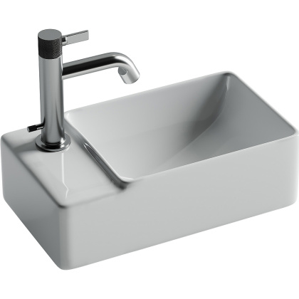 Умывальник подвесной прямоугольный (чаша справа, отверстие под смеситель слева) Element 395*220*125мм