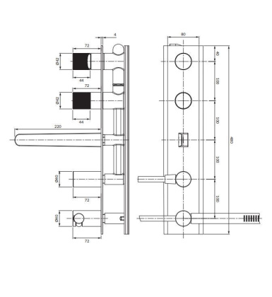 Смеситель для ванны скрытого монтажа OMNIRES CONTOUR CT8037_1AT (антрацит)