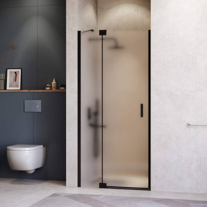 Душевая дверь 110*200 RGW HO-014-B Чёрный/Матовое/8 мм (EasyClean)