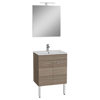 Mia комплект мебели 60 см с дверцами (тумба, раковина, зеркало c подсветкой, ножки), кордоба