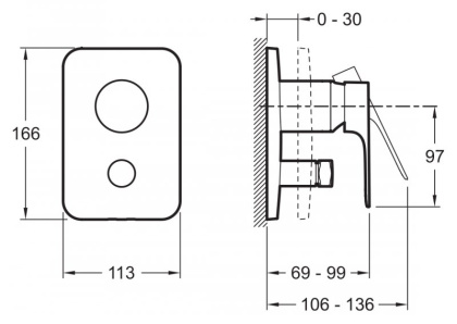Смеситель Jacob Delafon Aleo+ E98718-CP для ванны/душа, шт