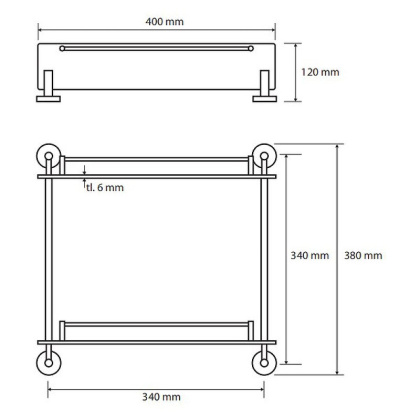 Полочка стеклянная двойная