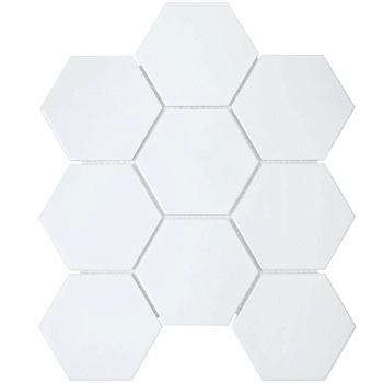 Керамическая мозаика Hexagon Big White Matt 95x110, Geometry