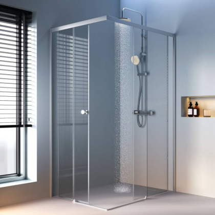 W94G-403-12090-MТ Душевое ограждение X-Joy Square Slide 120х90, мат Хром, прозрачное