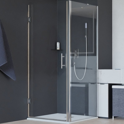 Душевой уголок  80*120*195 RGW HO-045 (HO-011 + Z-050-2 + держ) Прямоуг./Хром/Прозрачное/8 мм