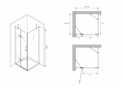 Душевой уголок ABBER Zart AG08100-S81 Душевой уголок ABBER Zart AG08100-S81