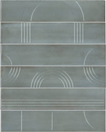 Панно Мажорель голубой глянцевый (из 6 частей 6х28,5) 36x28,5x1