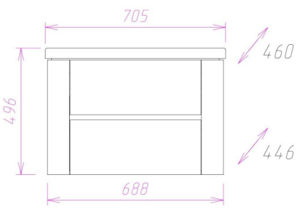 Тумба Onika Стоун 70 подвесная, белая/ателье светлое (ум. Como 70)