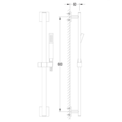 Душевой гарнитур на штанге OMNIRES IGUACU-SGL (золото) 