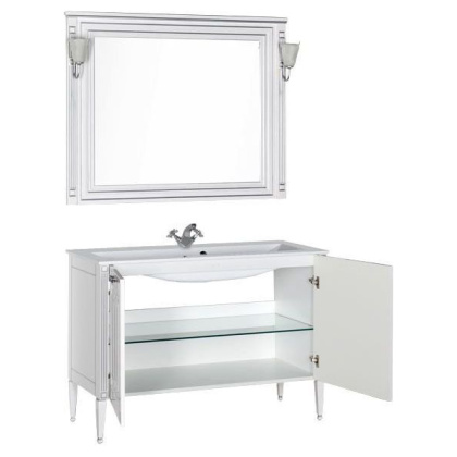 Мебель для ванной Aquanet Паола 120 белый/серебро (литьевой мрамор) Мебель для ванной Aquanet Паола 120 белый/серебро (литьевой мрамор)