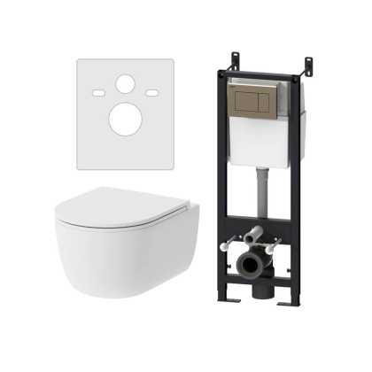 DX86.IS10151.1700 Инсталляция с клавишей глянец. Хром с подвесным унитазом Sirius безободк с сид м/лифт