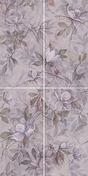 Панно VT\C413\4x\11037R Магнолия 3 матовый (60см*120см*9мм) (1шт/0,72м2) из 4 частей (30х60) флора, шт