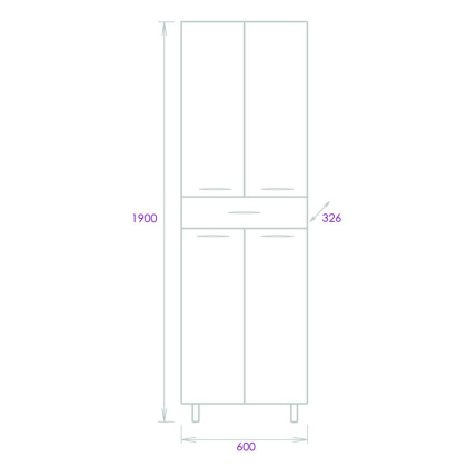 Пенал Onika Модерн 60 напольный, белый