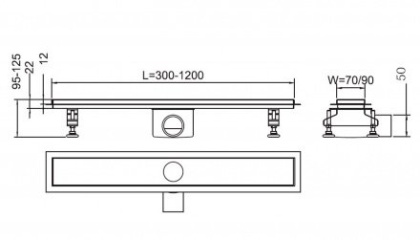 Душевой трап RGW SDR-01-E1 120х9см, 21210112-01