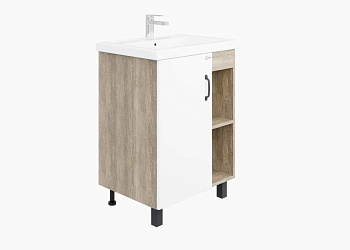 Тумба Onika Тимбер 60 напольная, белая мат./дуб сонома (ум. Фостер 60) Тумба Onika Тимбер 60 напольная, белая мат./дуб сонома (ум. Фостер 60)