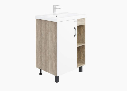 Тумба Onika Тимбер 60 напольная, белая мат./дуб сонома (ум. Фостер 60) Тумба Onika Тимбер 60 напольная, белая мат./дуб сонома (ум. Фостер 60)