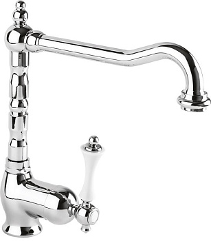 MARGOT-LLM2-02-Bi Смеситель кухонный однрычажный, исполнение бронза, ручка белая