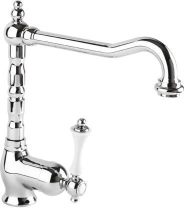 MARGOT-LLM2-02-Bi Смеситель кухонный однрычажный, исполнение бронза, ручка белая