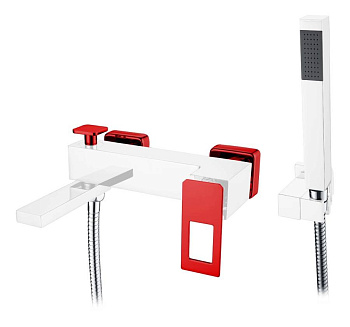 Смеситель для ванны QChromeRed_Комплект Смеситель для ванны QChromeRed_Комплект