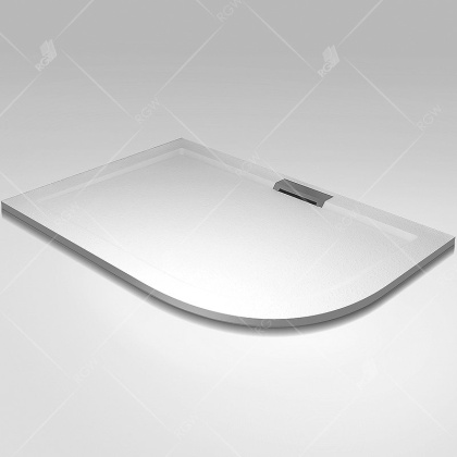 Душевой поддон  80*120*3,5 RGW GWS-41-L Белый/Асимметричный  Литьевой мрамор (Левый)