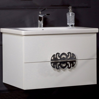 Тумба 80см*43,5 WHITE (керам.моноблок) 830-080-WH Boheme