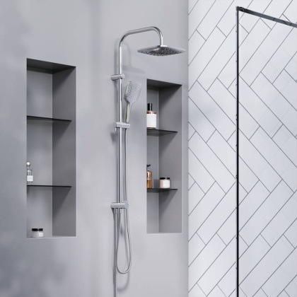 931000000 Eclipse, душ. система: верхний душ 220мм, ручн.душ 3 ф-ии 120 мм, штанга 1010 мм, Хром 931000000 Eclipse, душ. система: верхний душ 220мм, ручн.душ 3 ф-ии 120 мм, штанга 1010 мм, Хром