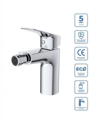 DUE Смеситель для биде без донного клапана, хром DUE-BD-CRM-W0