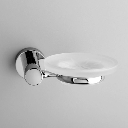 Мыльница Donau, 22х4,5х11,5 см, хром и белый, K-9429