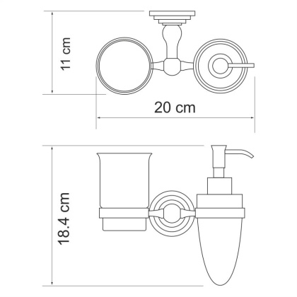 Ammer K-7089 Держатель стакана и дозатора Ammer K-7089 Держатель стакана и дозатора